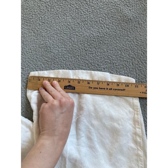 A New Day Pants Large Linen Wrap Cropped Stretch Pull On White Boho Beach L - Picture 13 of 16